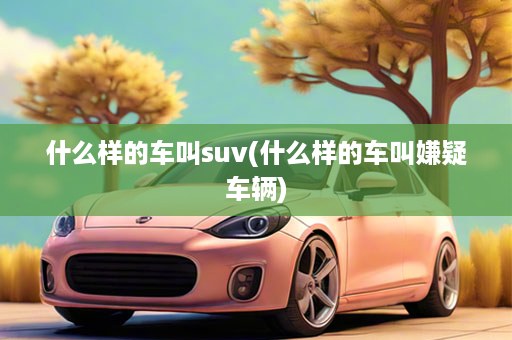 什么样的车叫suv(什么样的车叫嫌疑车辆)