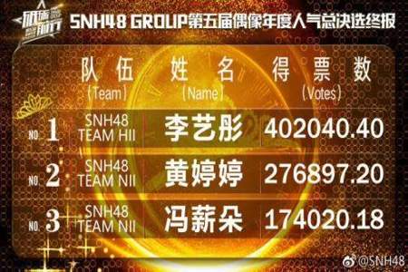 snh48总选排名2016
