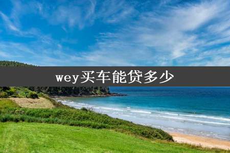 wey买车能贷多少