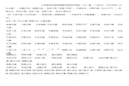 含有两个数字的四字成语有哪些