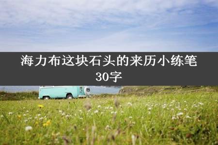 海力布这块石头的来历小练笔30字