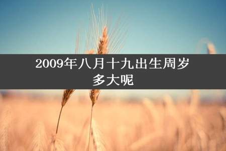 2009年八月十九出生周岁多大呢