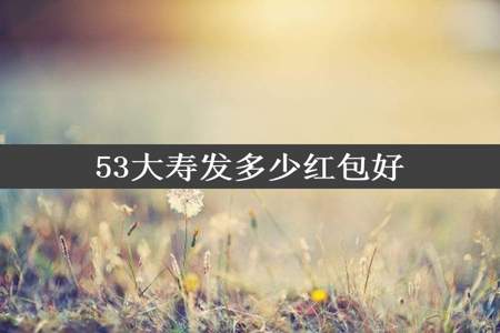 53大寿发多少红包好