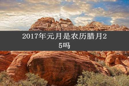 2017年元月是农历腊月25吗