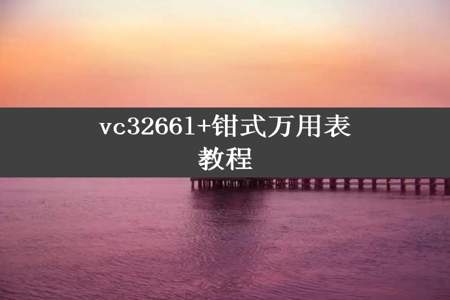 vc3266l+钳式万用表教程