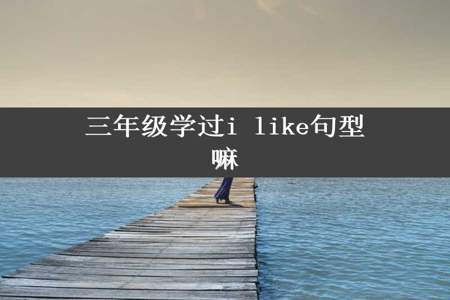 三年级学过i like句型嘛