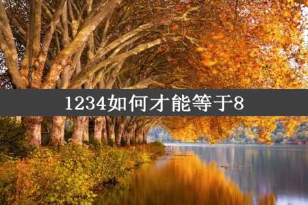 1234如何才能等于8