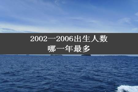 2002一2006出生人数哪一年最多