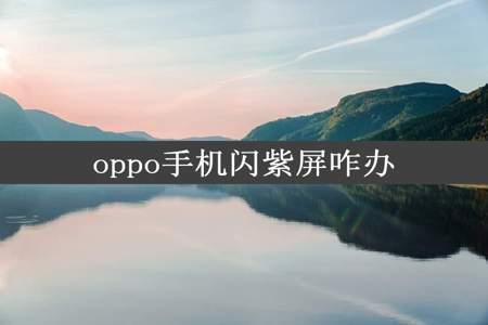 oppo手机闪紫屏咋办