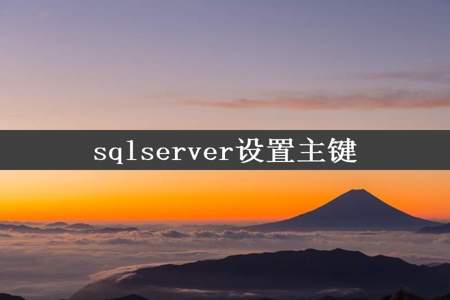 sqlserver设置主键