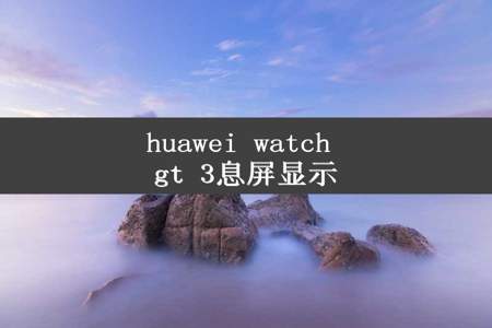 huawei watch gt 3息屏显示