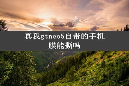 真我gtneo5自带的手机膜能撕吗