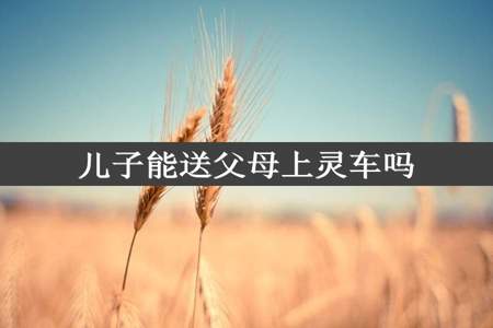 儿子能送父母上灵车吗