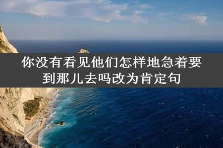 你没有看见他们怎样地急着要到那儿去吗改为肯定句