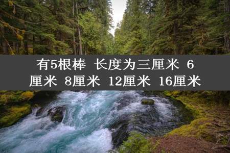 有5根棒 长度为三厘米 6厘米 8厘米 12厘米 16厘米