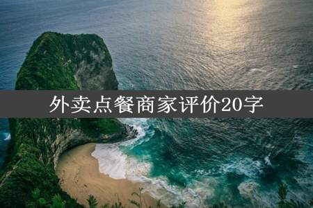 外卖点餐商家评价20字