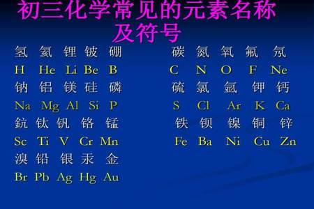 初三化学符号表达式