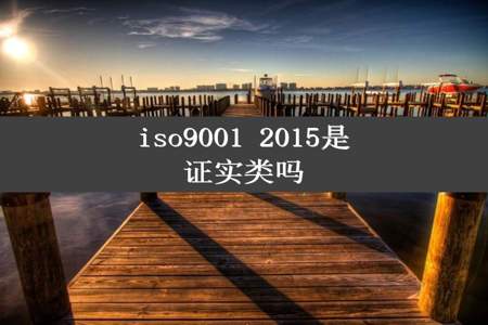 iso9001 2015是证实类吗