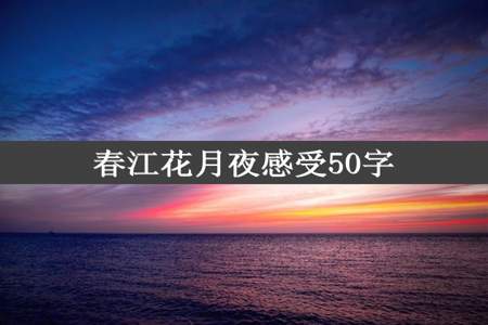 春江花月夜感受50字