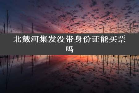 北戴河集发没带身份证能买票吗