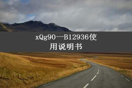 xQg90一B12936使用说明书