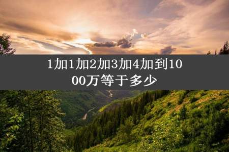 1加1加2加3加4加到1000万等于多少