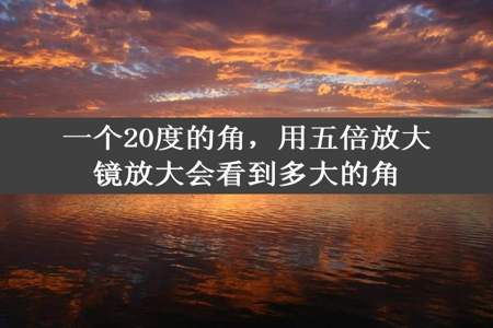 一个20度的角，用五倍放大镜放大会看到多大的角