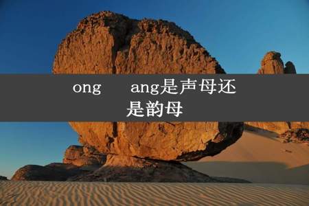 ong   ang是声母还是韵母