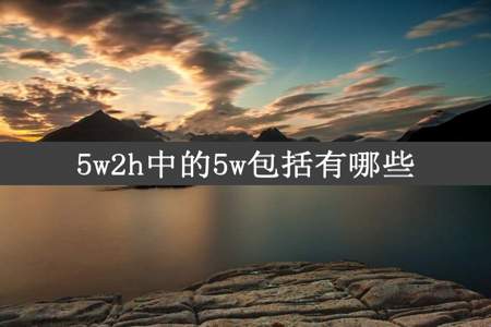 5w2h中的5w包括有哪些