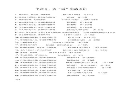 带有雨字的古诗词