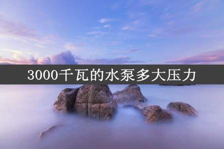 3000千瓦的水泵多大压力