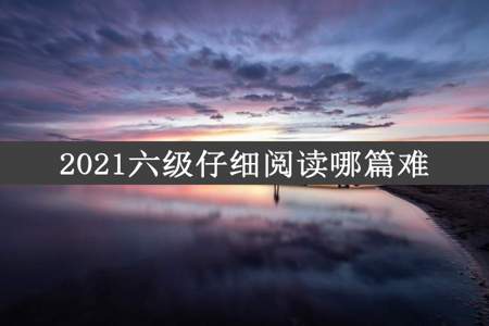 2021六级仔细阅读哪篇难