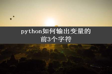 python如何输出变量的前3个字符