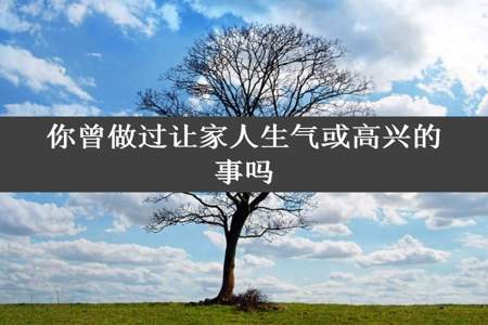 你曾做过让家人生气或高兴的事吗