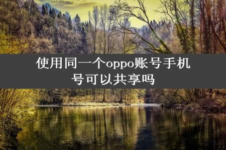 使用同一个oppo账号手机号可以共享吗