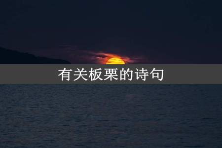 有关板栗的诗句