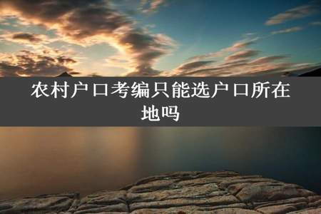 农村户口考编只能选户口所在地吗