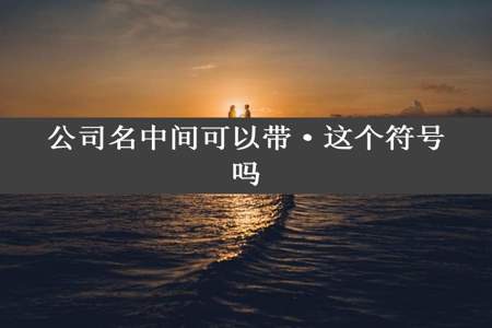 公司名中间可以带·这个符号吗