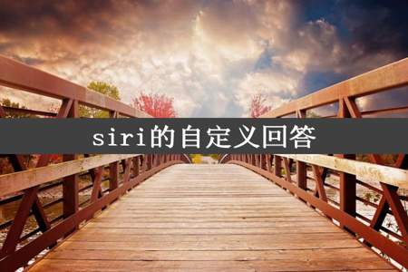 siri的自定义回答