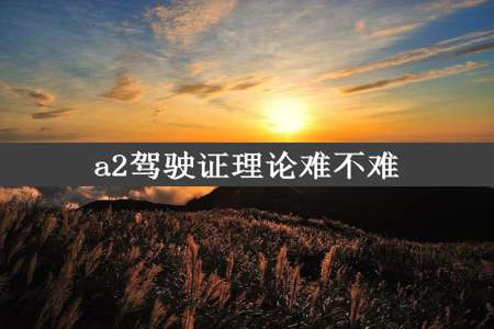 a2驾驶证理论难不难