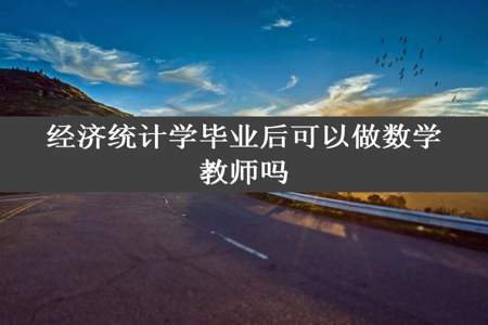 经济统计学毕业后可以做数学教师吗