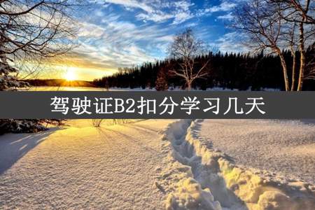 驾驶证B2扣分学习几天