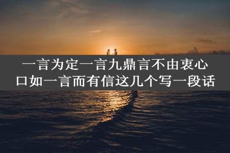 一言为定一言九鼎言不由衷心口如一言而有信这几个写一段话