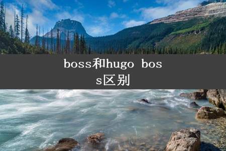 boss和hugo boss区别