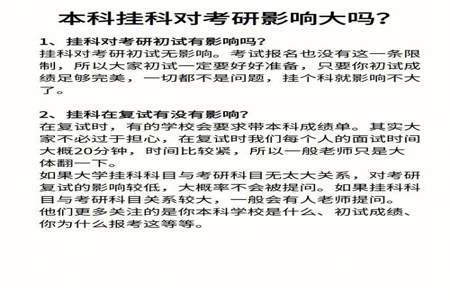 大学挂科、重修对考研有影响吗