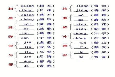 很多的多音字