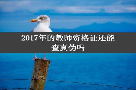 2017年的教师资格证还能查真伪吗