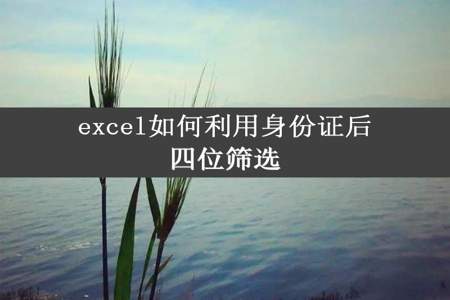 excel如何利用身份证后四位筛选