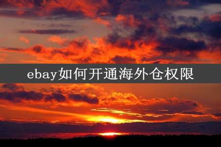 ebay如何开通海外仓权限