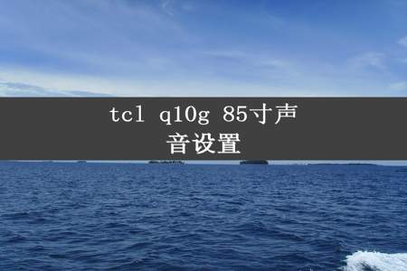 tcl q10g 85寸声音设置